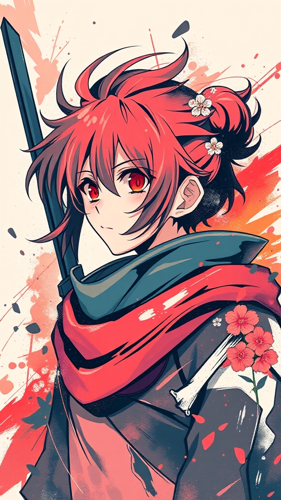 Create a wallpaper in this visual style: painted anime style, expressive brushwork, cinematic color. Use these exact color codes as the main visual palette for the wallpaper: #3D1A33, #7C3E66, #D5B9B2, #F2E9E4, #FFFFFF. Use the colors prominently and harmoniously across the composition. Create a ver