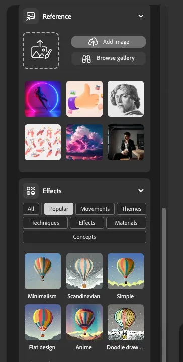 Adobe Firefly Effects librery