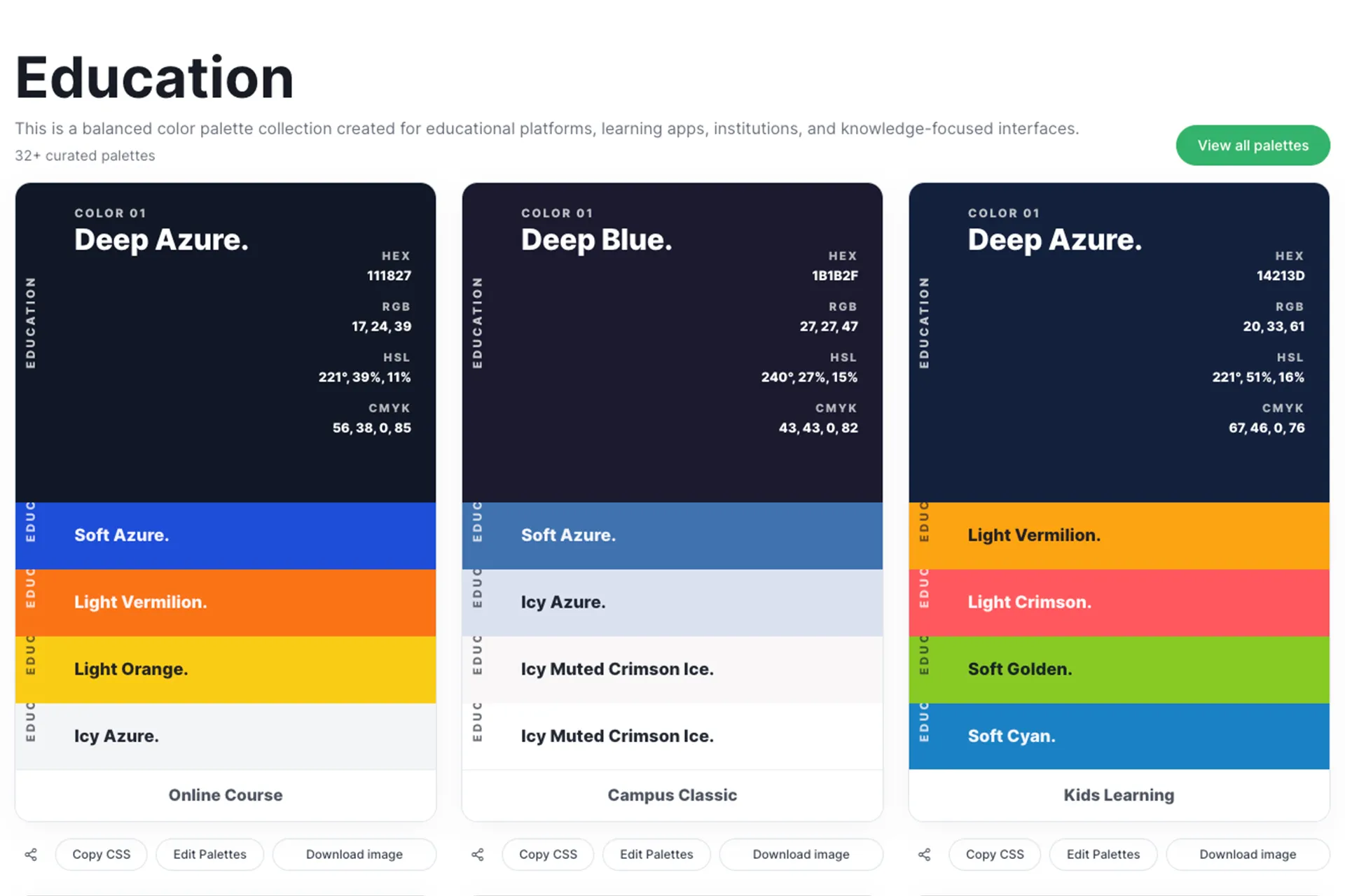 Educational Industry color palette sample image