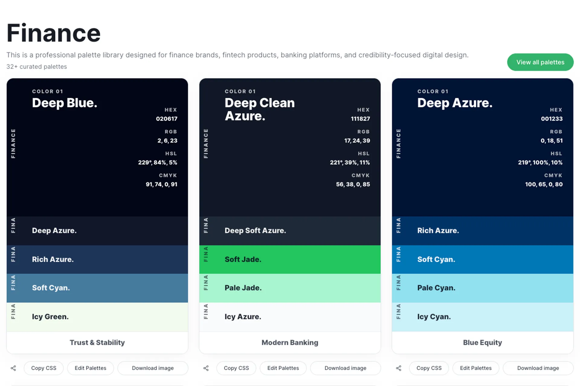 Finance Industry Color palette sample image