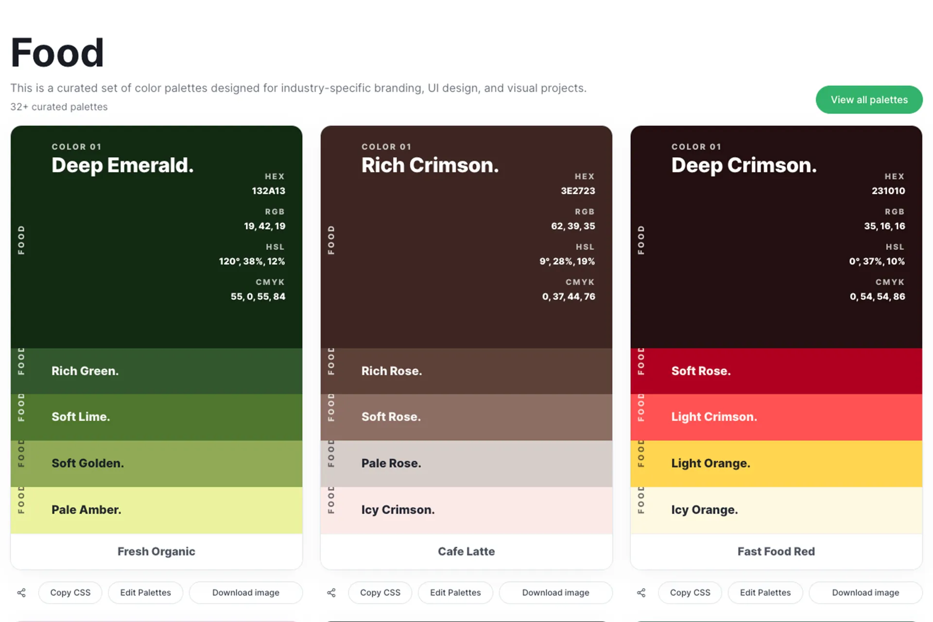 Food industry Color Palette Sample Image