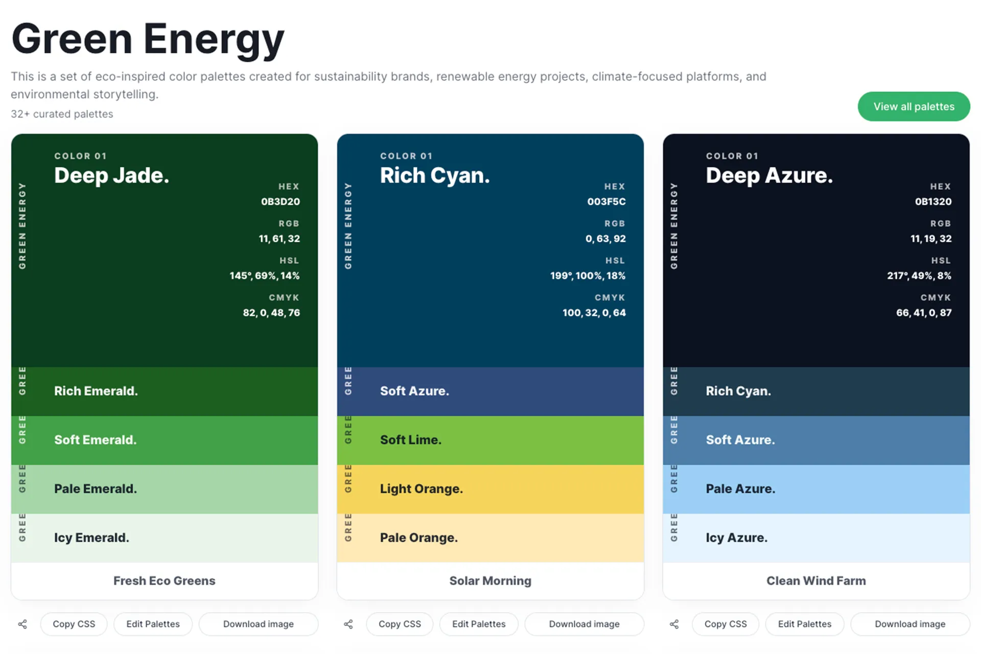 Green Energy Palettes sample Image