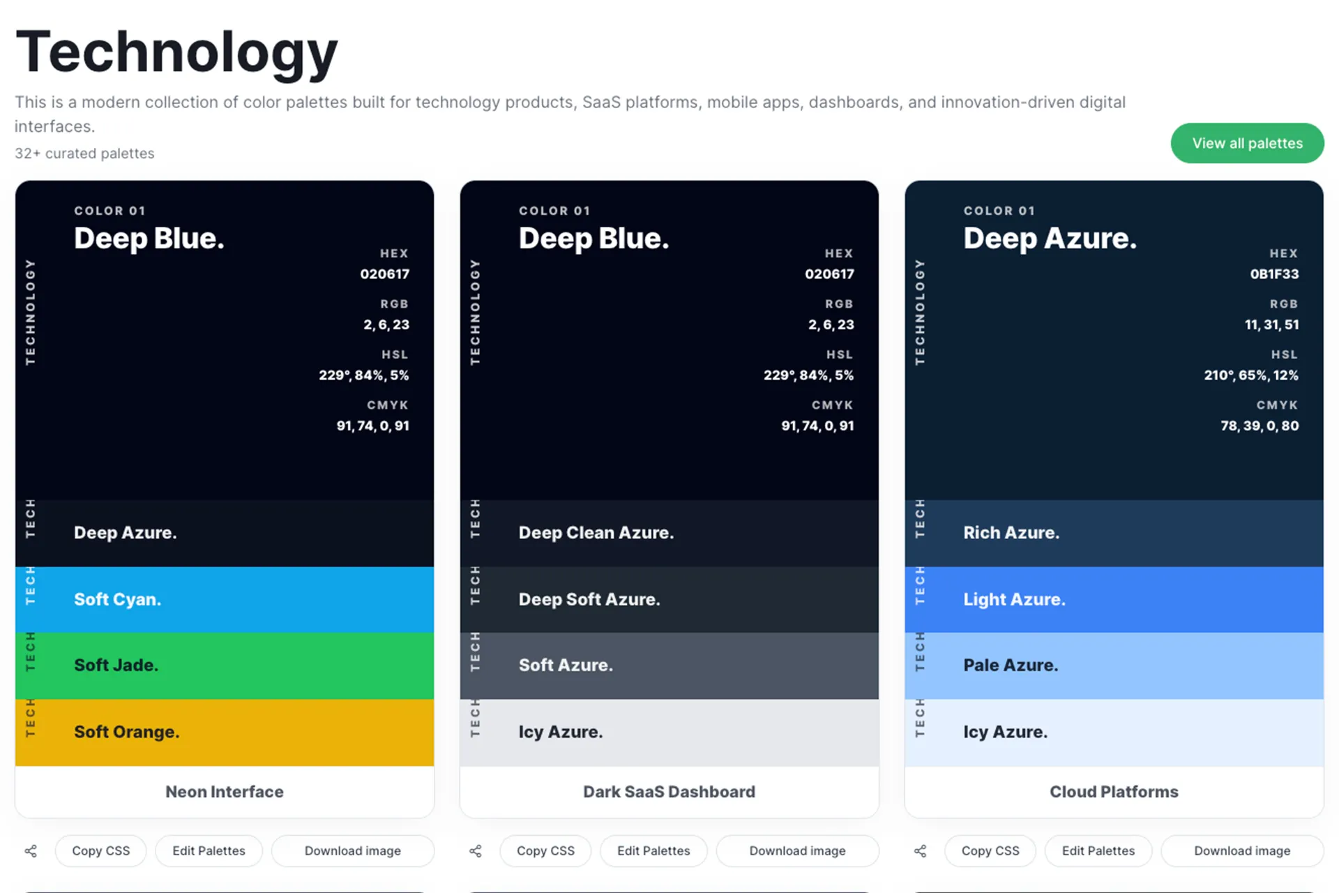 Technology industry Color palette Sample Image