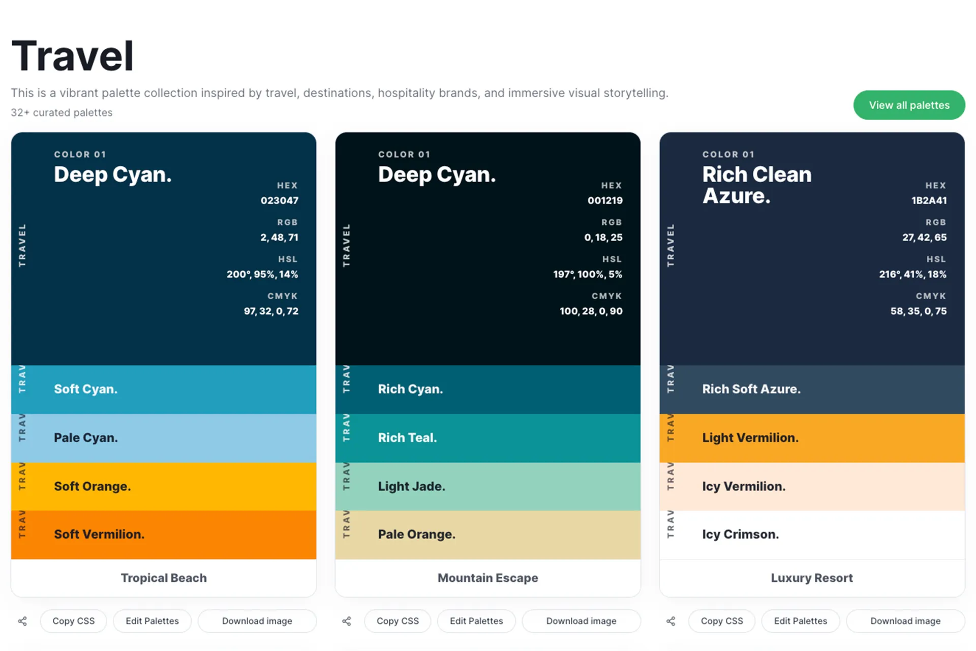 Travel Industry Color palette sample image