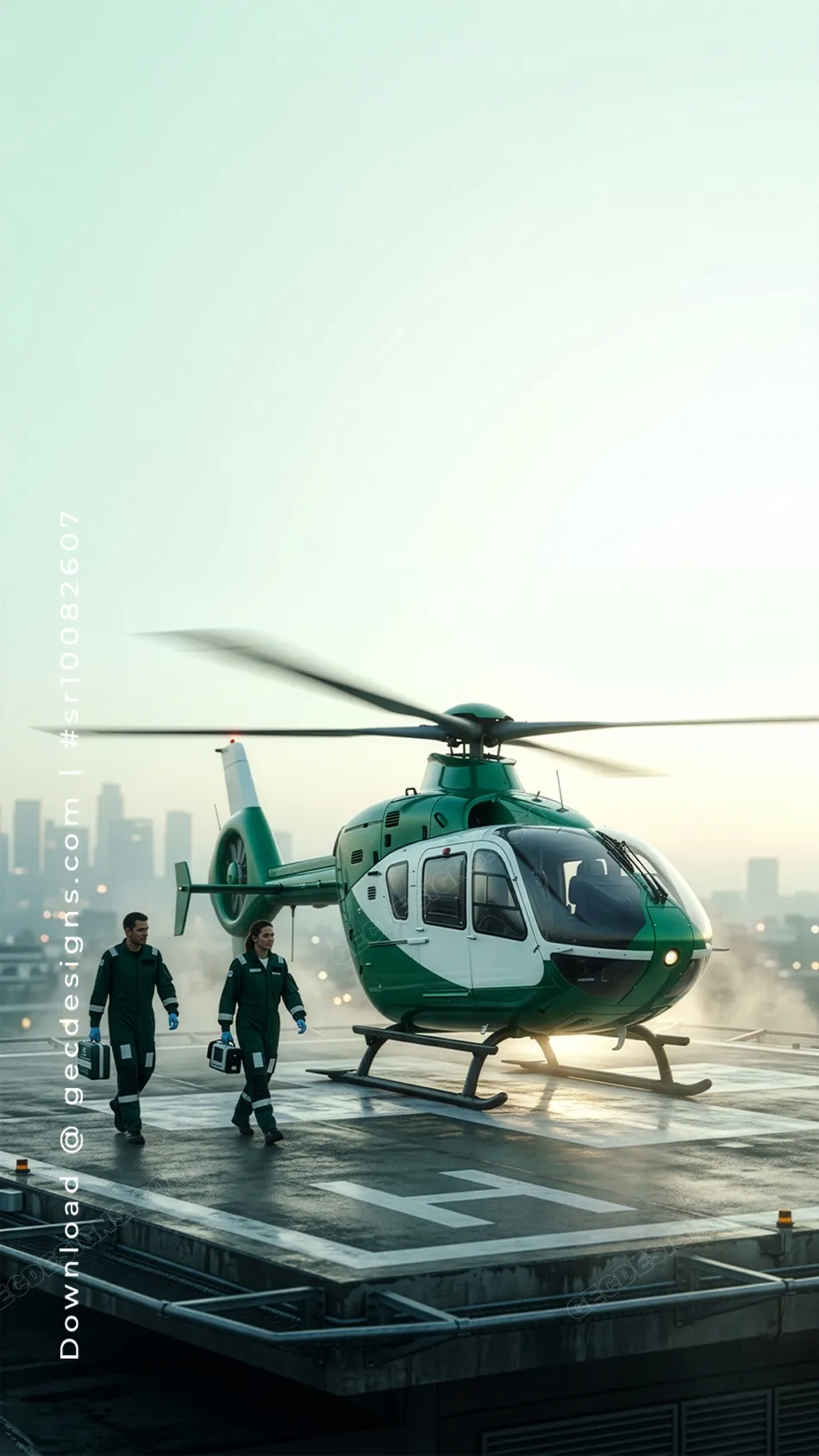 Air Ambulance Helicopter with Emergency Medical Crew - Green Pharmacy