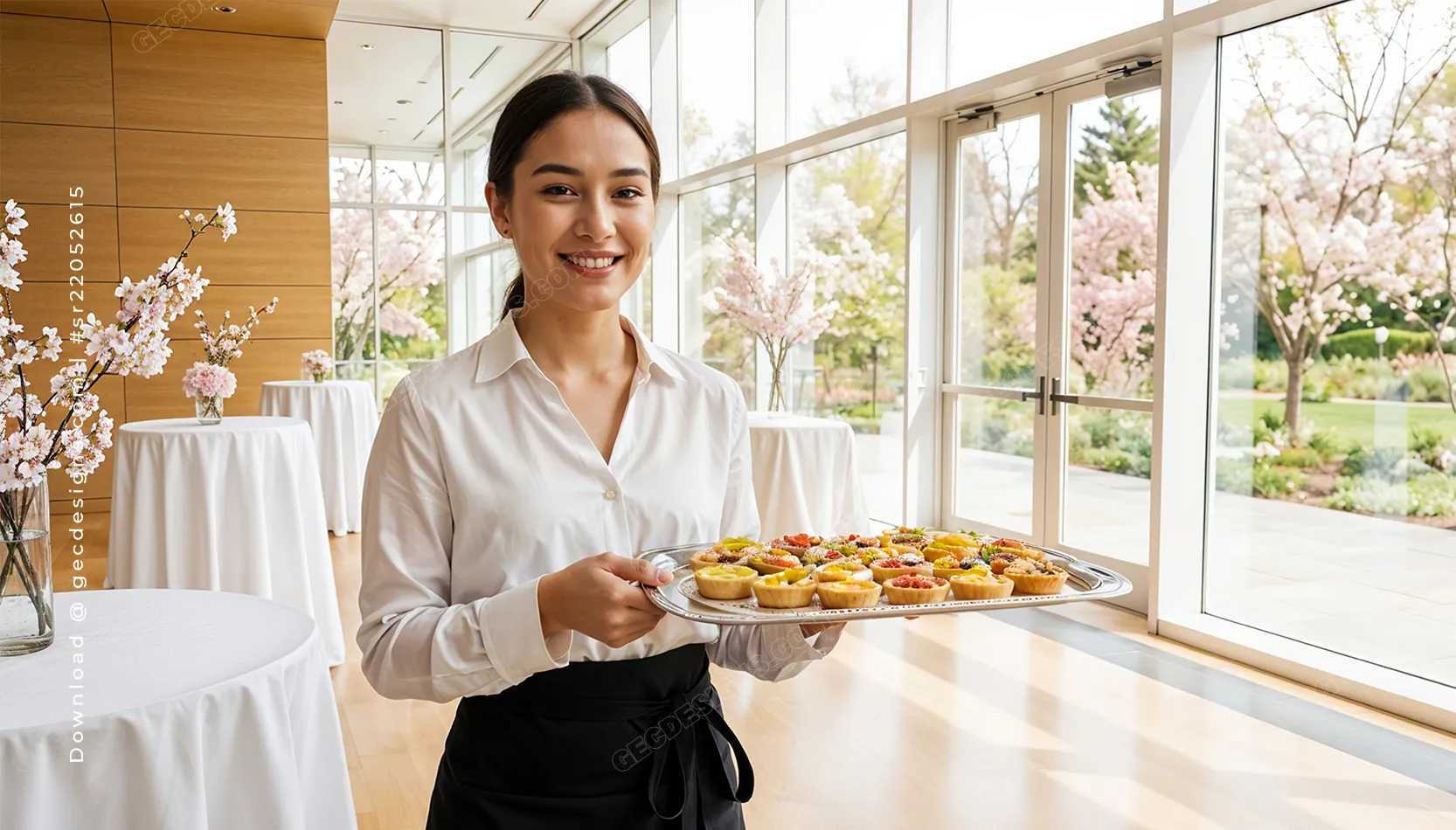 Catering Service Background Image With Appetizer Tray