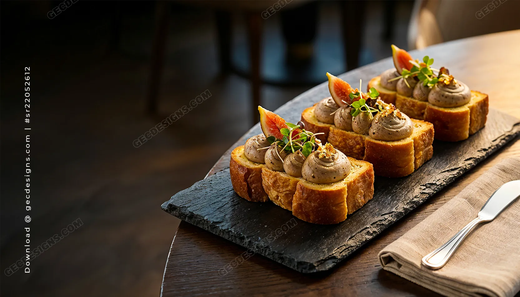 Gourmet Appetizer Background Image for Restaurant Design