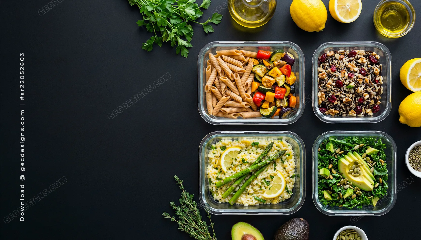 Healthy Meal Prep Background Image With Fresh Ingredients