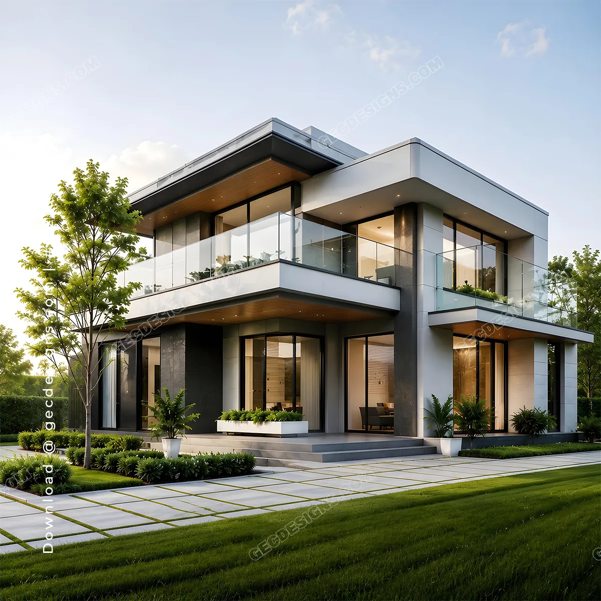 Modern Luxury House Real Estate Background Image