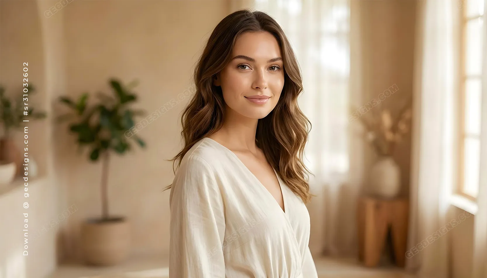 Natural Beauty Portrait in Soft Spa Lighting, Creating Elegant Beauty Spa Background Images