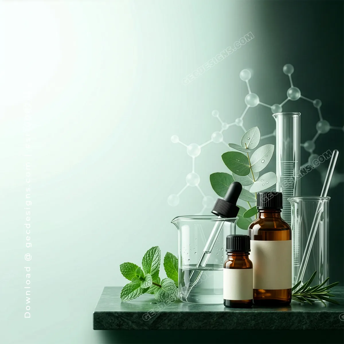 Natural Herbal Medicine Laboratory with Essential Oils - Green Pharmacy