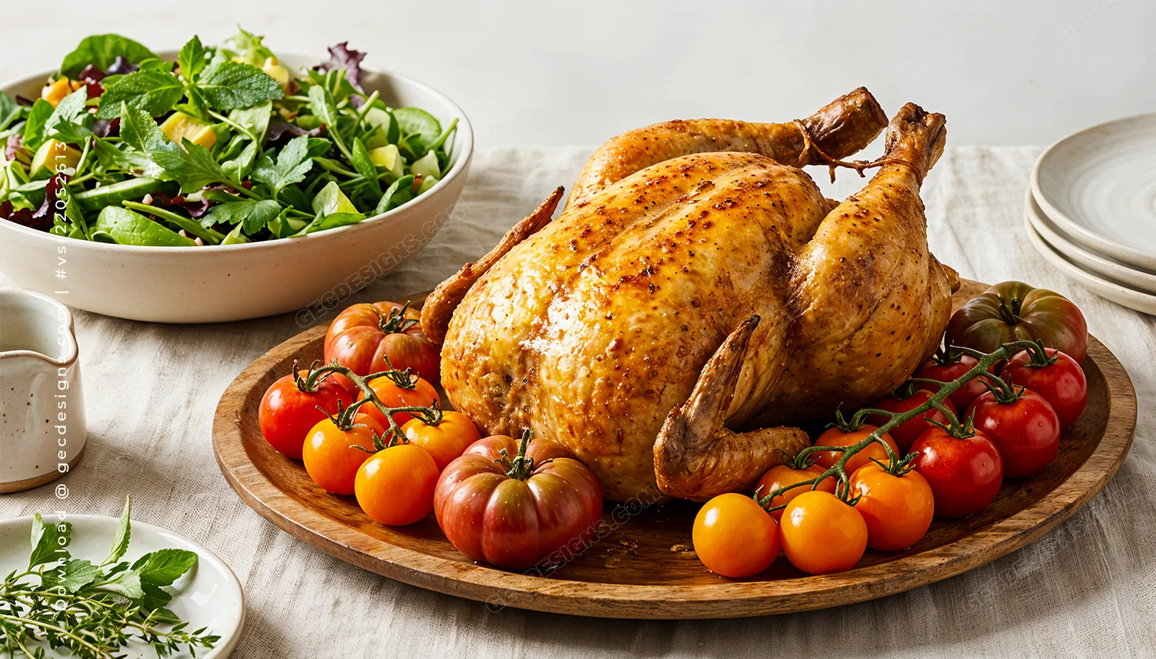 Roast Chicken Background Image for Restaurant Design