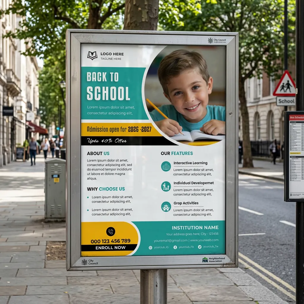 Back To School Admission Flyer Template For School Promotion Sr09032608 Mockup Two