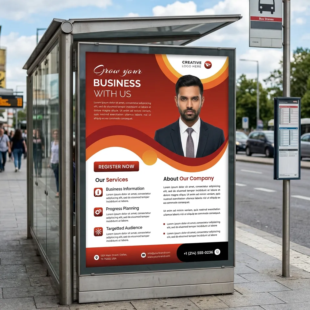 Business consulting flyer psd template with modern red design for business growth promotion mockup two