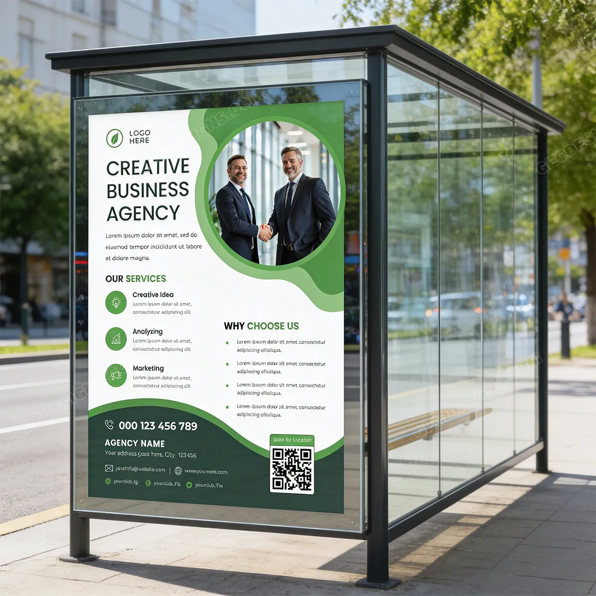 Creative Business Agency Flyer Template Psd For Corporate Services Sr27022605 Mockup Two