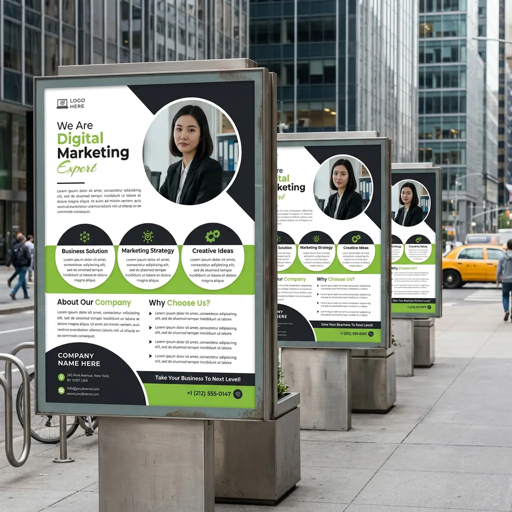 Digital marketing expert flyer template for business promotion and agency branding design mockup one