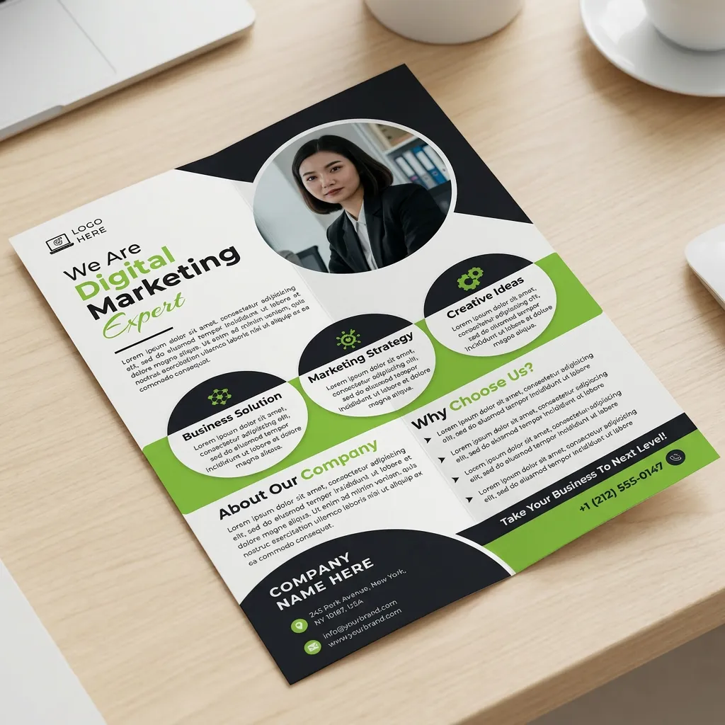 Digital marketing expert flyer template for business promotion and agency branding design mockup two