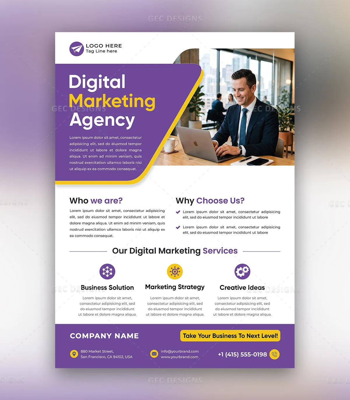 Digital Marketing Services Flyer Template for Agencies