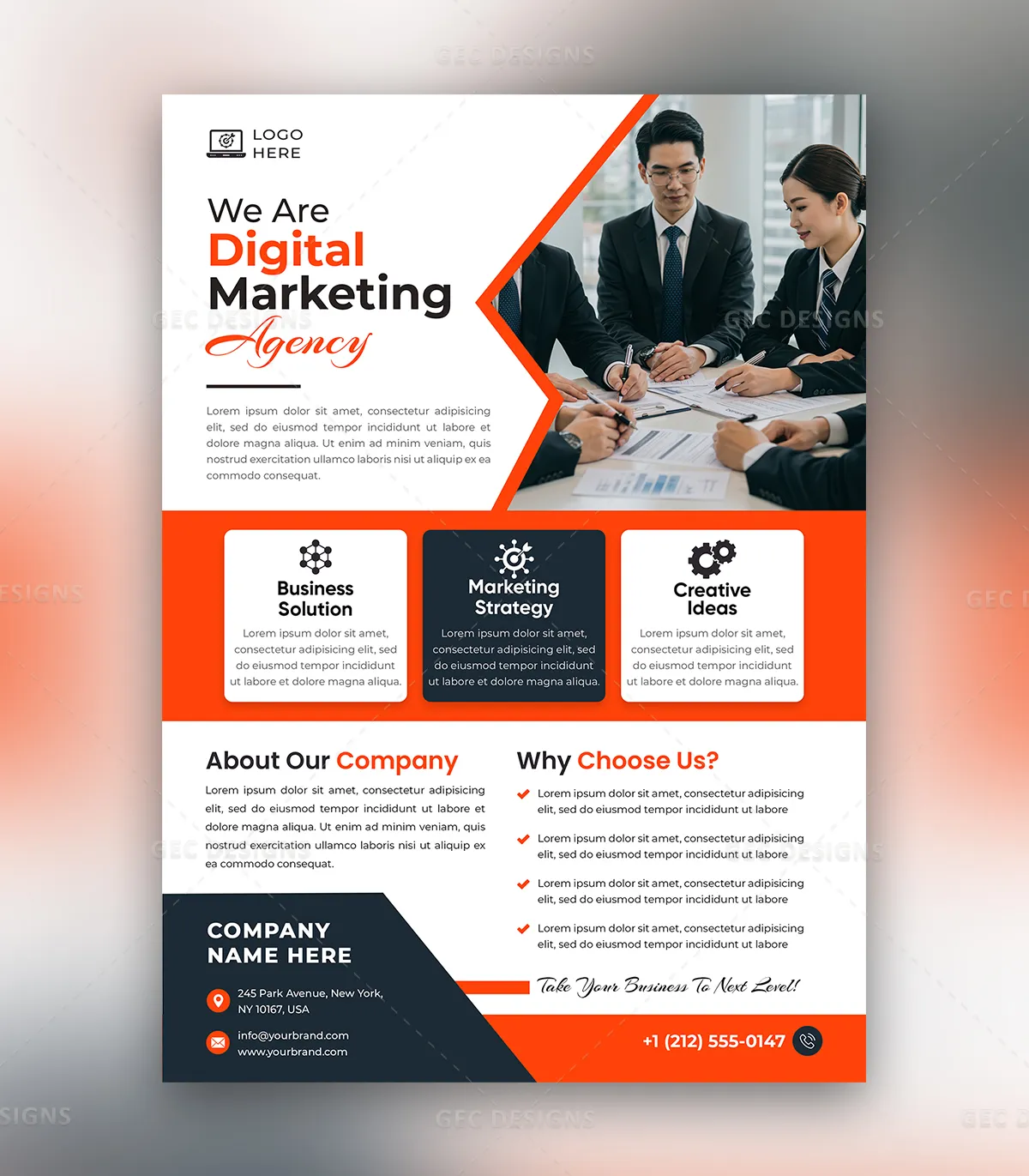 Digital Marketing Services Flyer Template for Business Promotion and Agency Branding Design