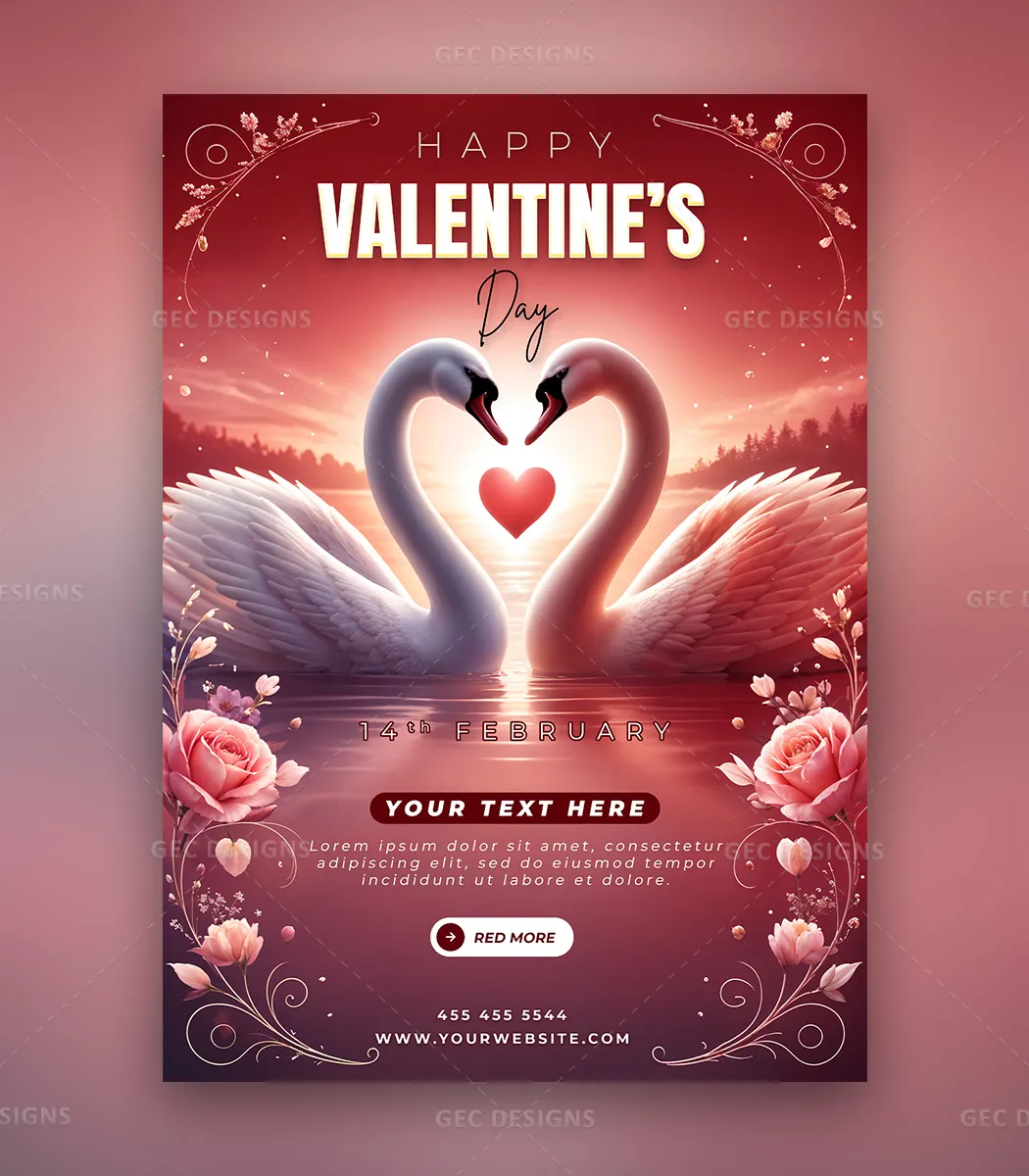 Happy Valentine’s Day flyer template | GEC Designs