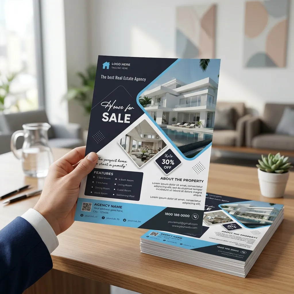 House For Sale Real Estate Flyer Template For Property Promotion Sr09032607 Mockup One