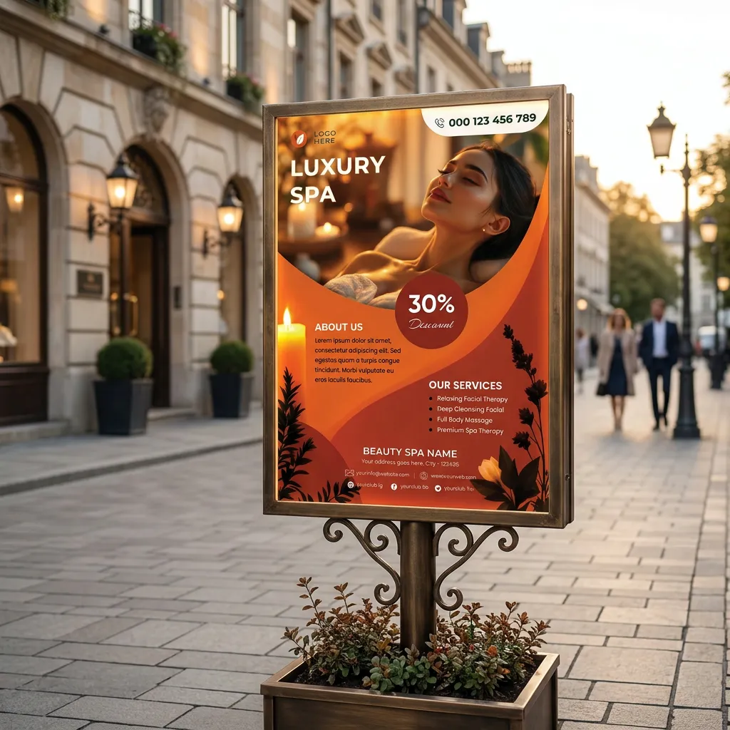 Luxury Spa Promotion Flyer Template For Massage And Wellness Services Sr09032603 Mockup Two