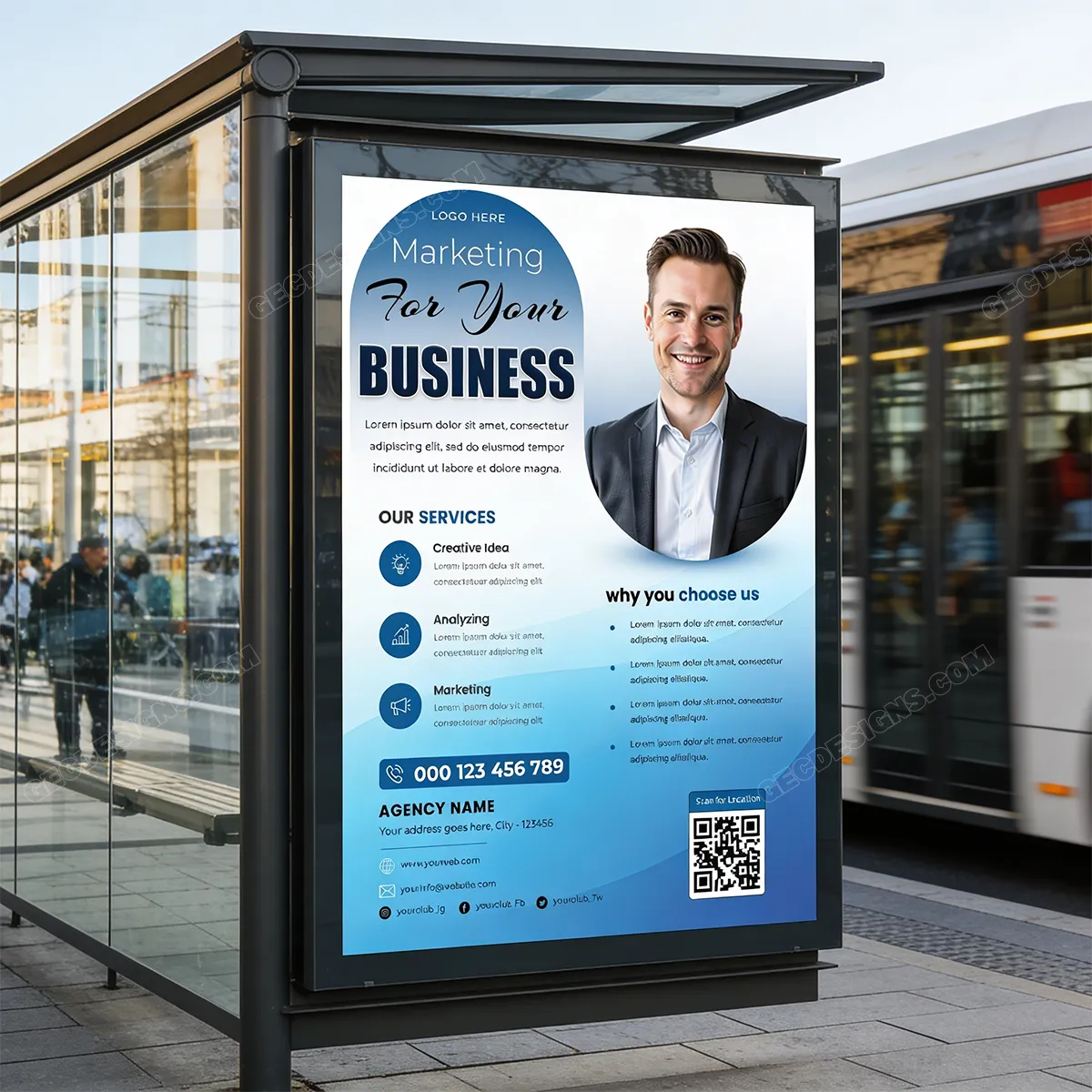 Marketing Business Flyer Template Psd For Corporate Promotion Sr27022603 Mockup Two