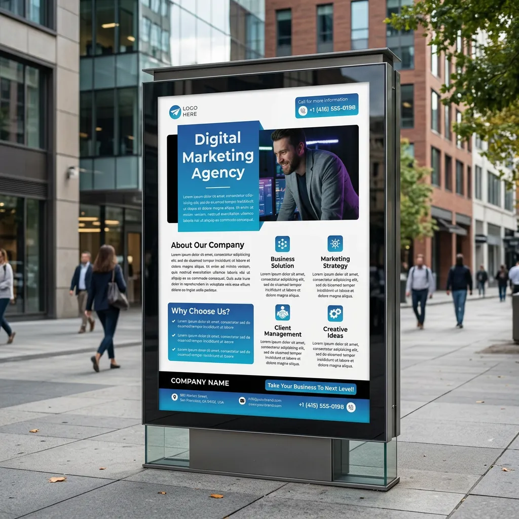 Modern digital marketing services flyer template for agency promotion and business growth mockup two