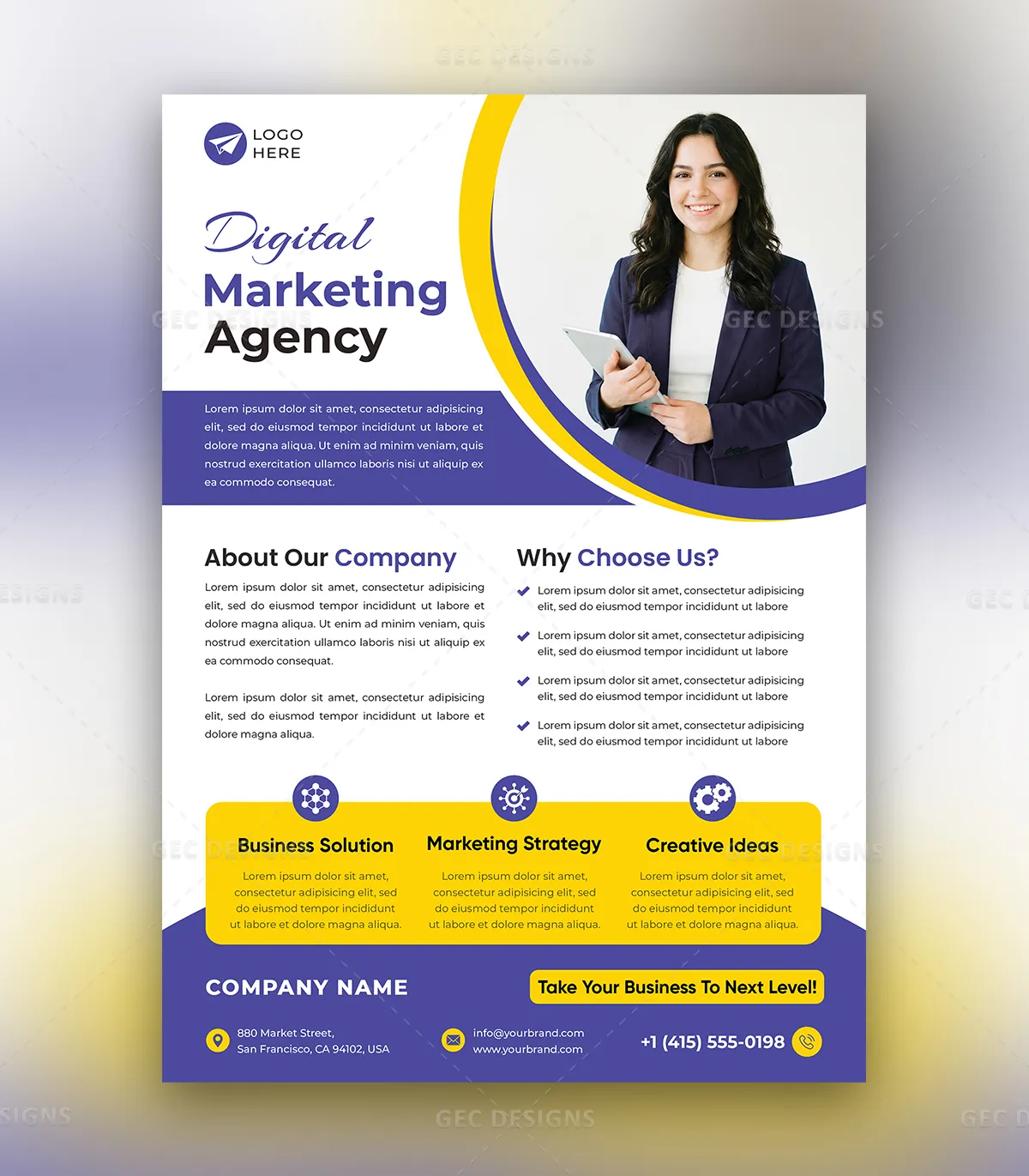 Modern Digital Marketing Services Flyer Template for Business Advertising and Agency Promotion
