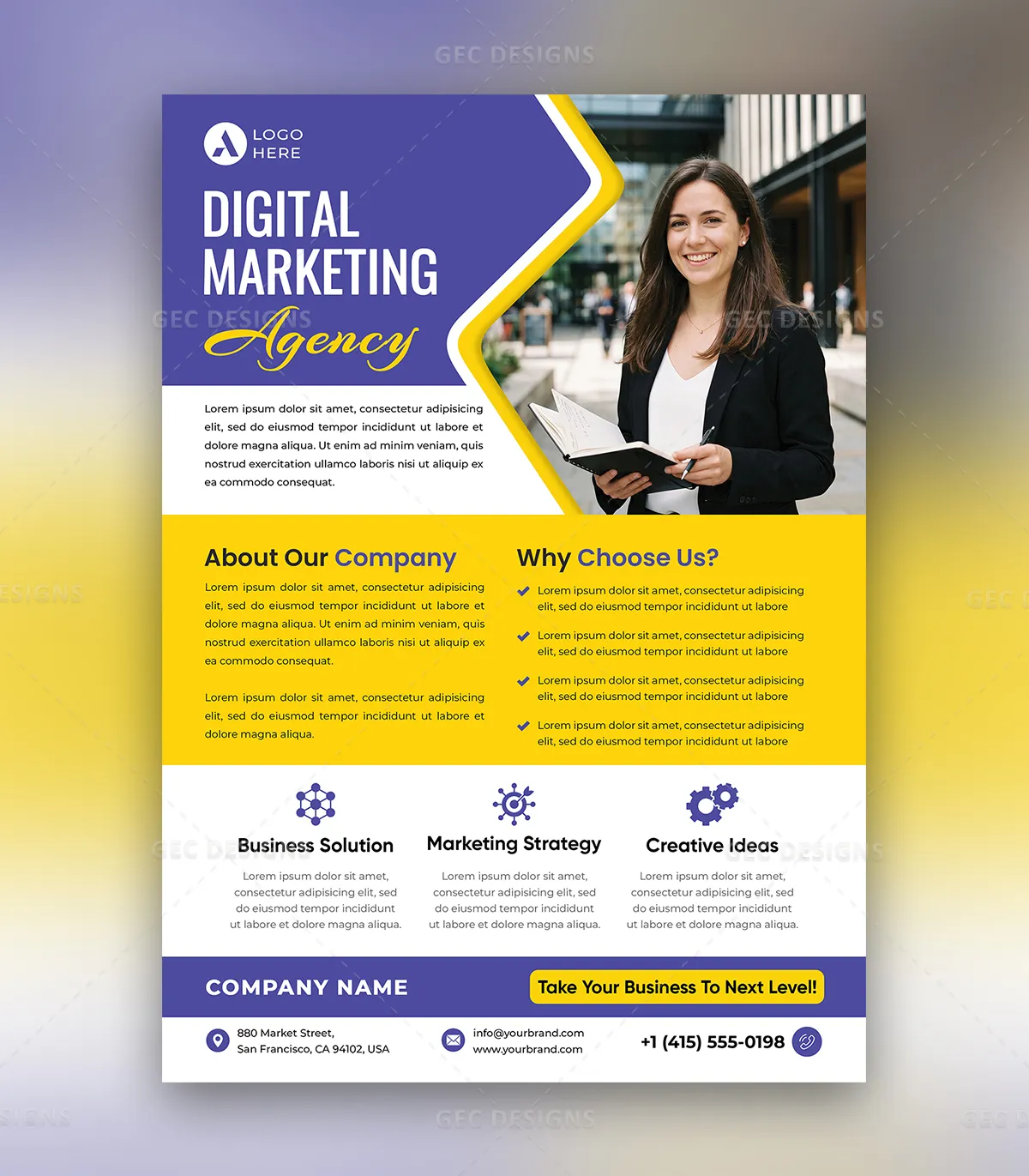 Professional Digital Marketing Services Flyer Design for Agencies with Clean Business Branding