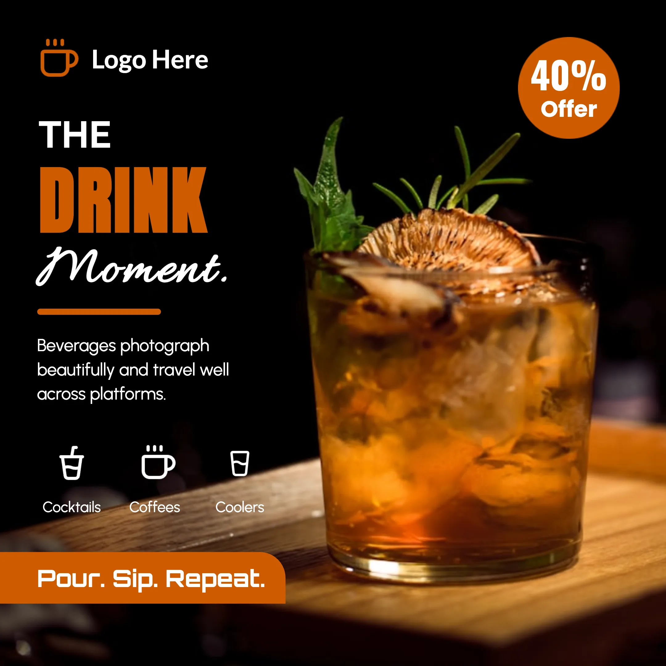 Restaurant Drink Special Offer Template
