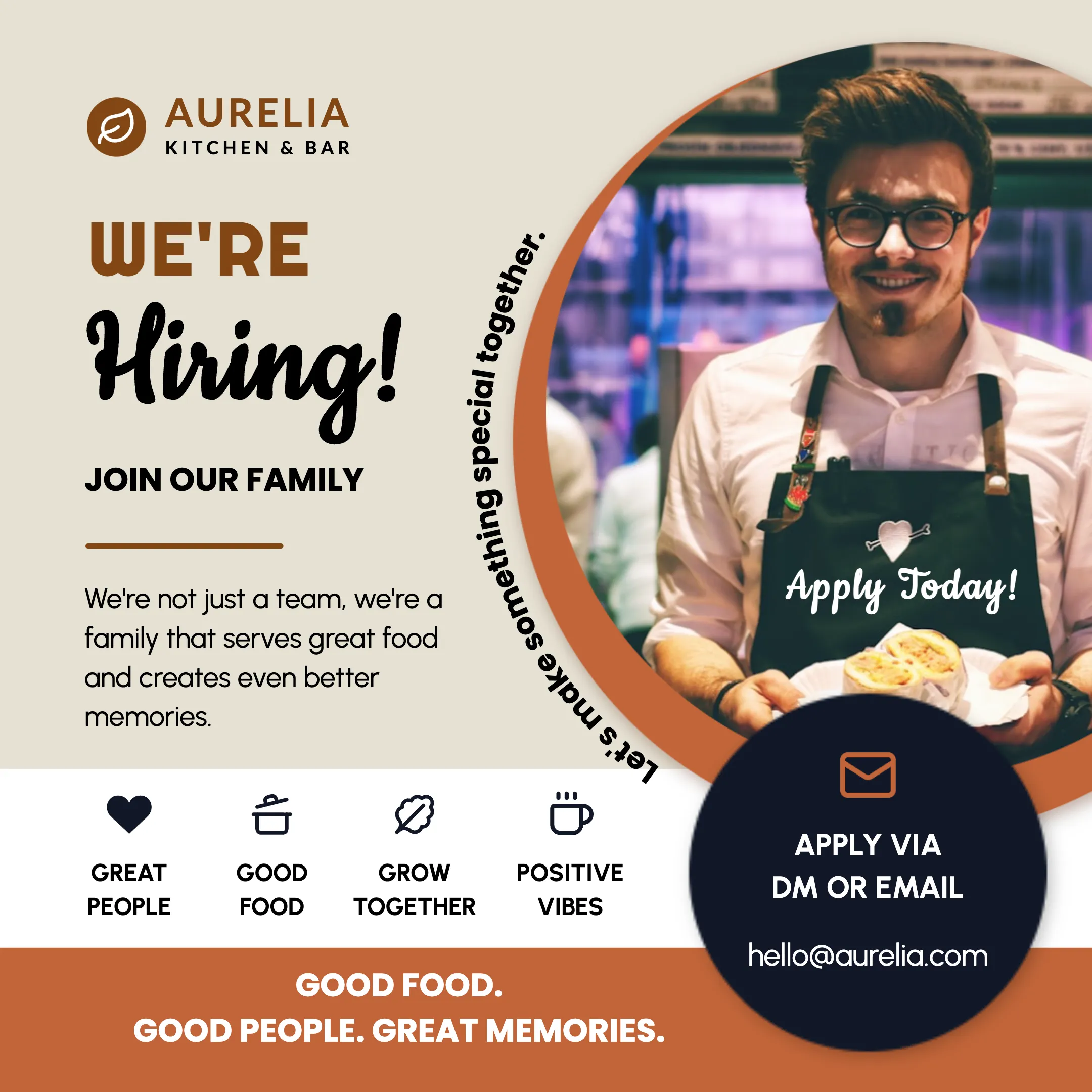 Restaurant Hiring Social Media Post Template