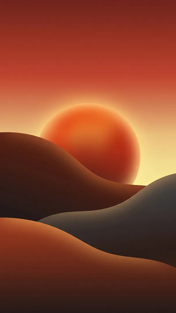 Minimal Sunset iPhone Live Wallpaper with Smooth Desert Waves