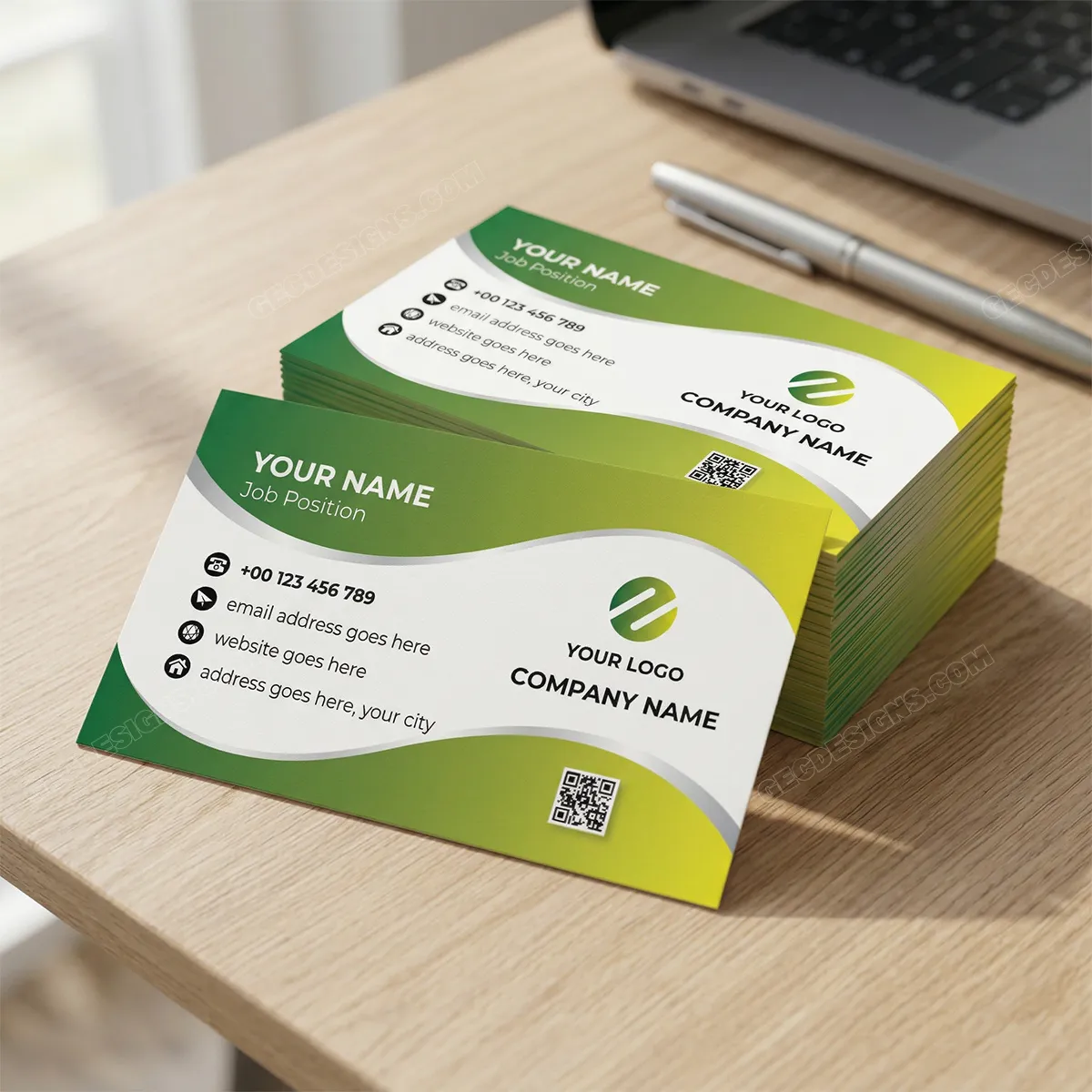 Bold And Creative Business Card Template For Entrepreneurs Mockup One