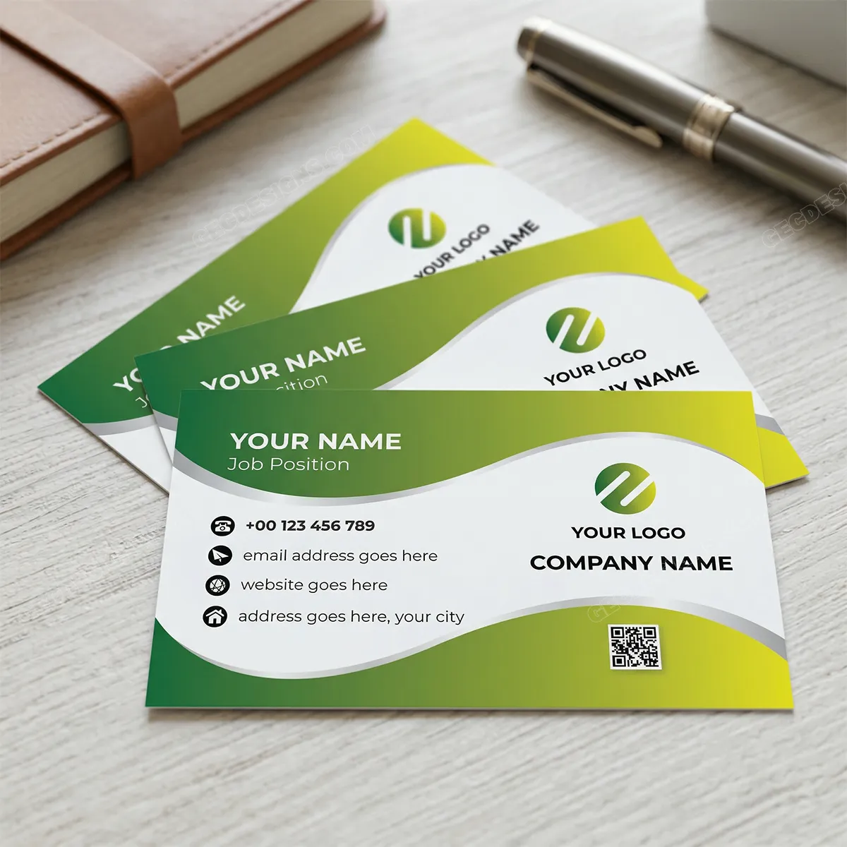Bold And Creative Business Card Template For Entrepreneurs Mockup Two