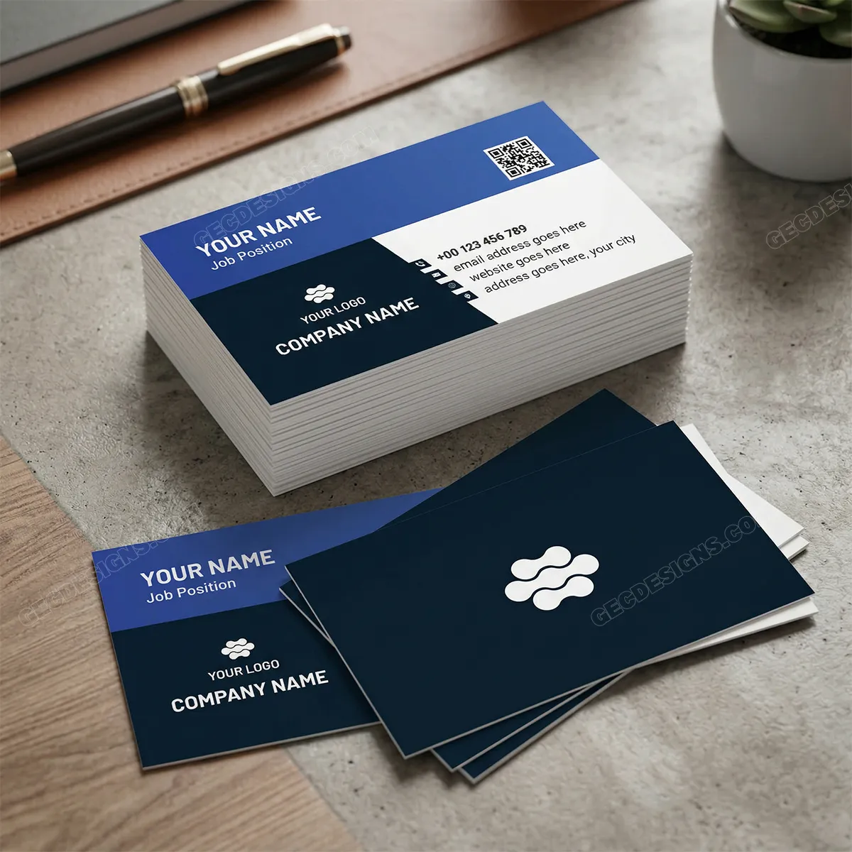 Business Card Template For Modern And Innovative Brands Mockup Two