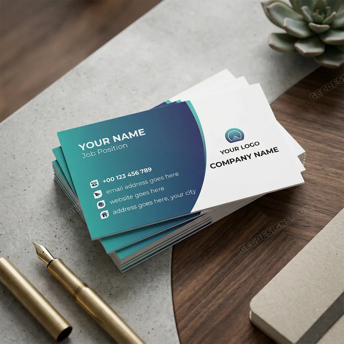 Clean And Modern Vector Business Card Template Mockup One