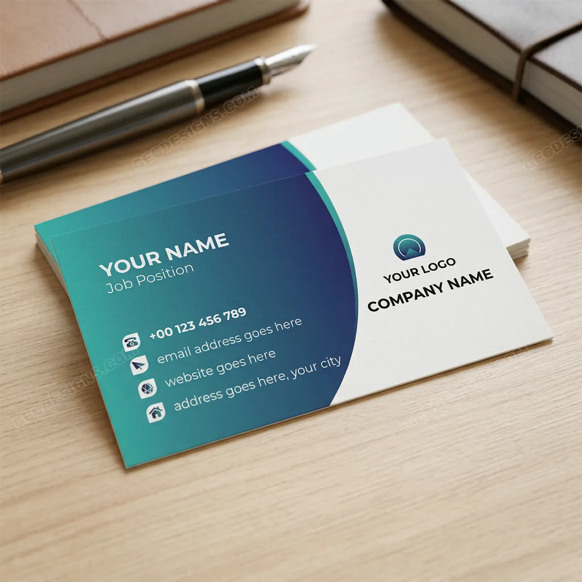 Clean And Modern Vector Business Card Template Mockup Two