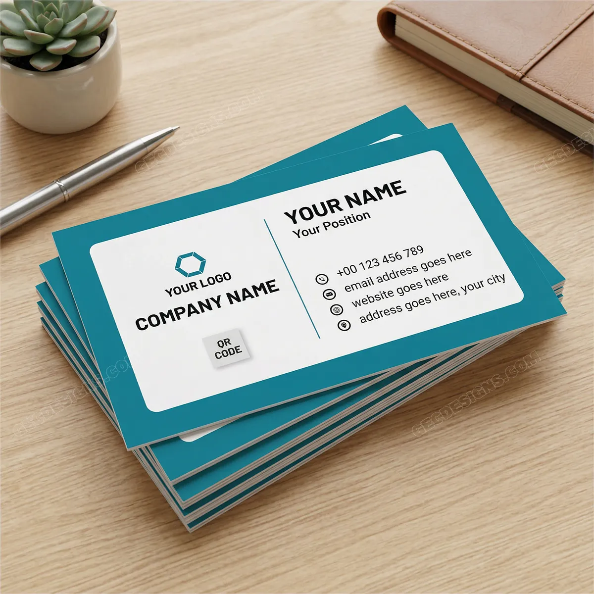 Clean And Simple Business Card Template Mockup Two