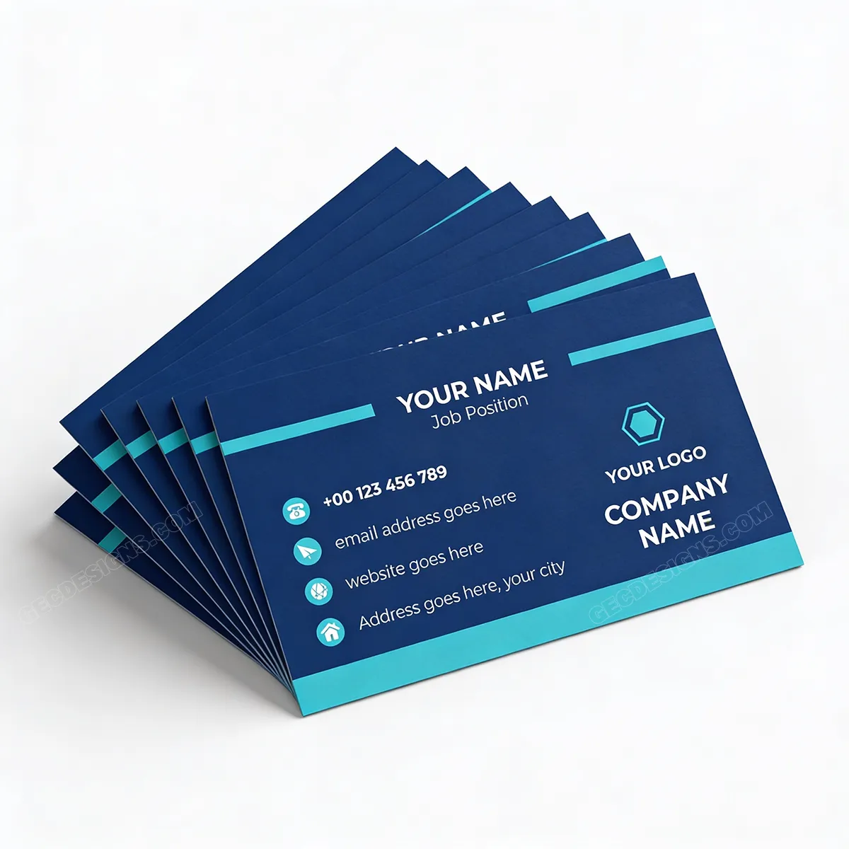 Corporate Blue Visiting Card Design For Professional Business Branding Sr28022605 Mockup One