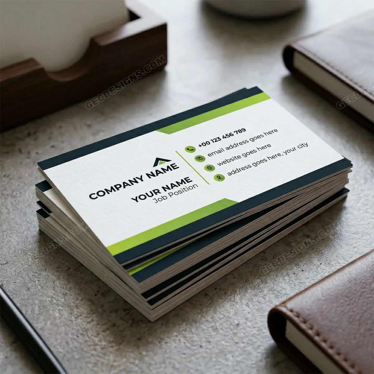 Corporate Green Business Card Design Sr14022508 Mockup One