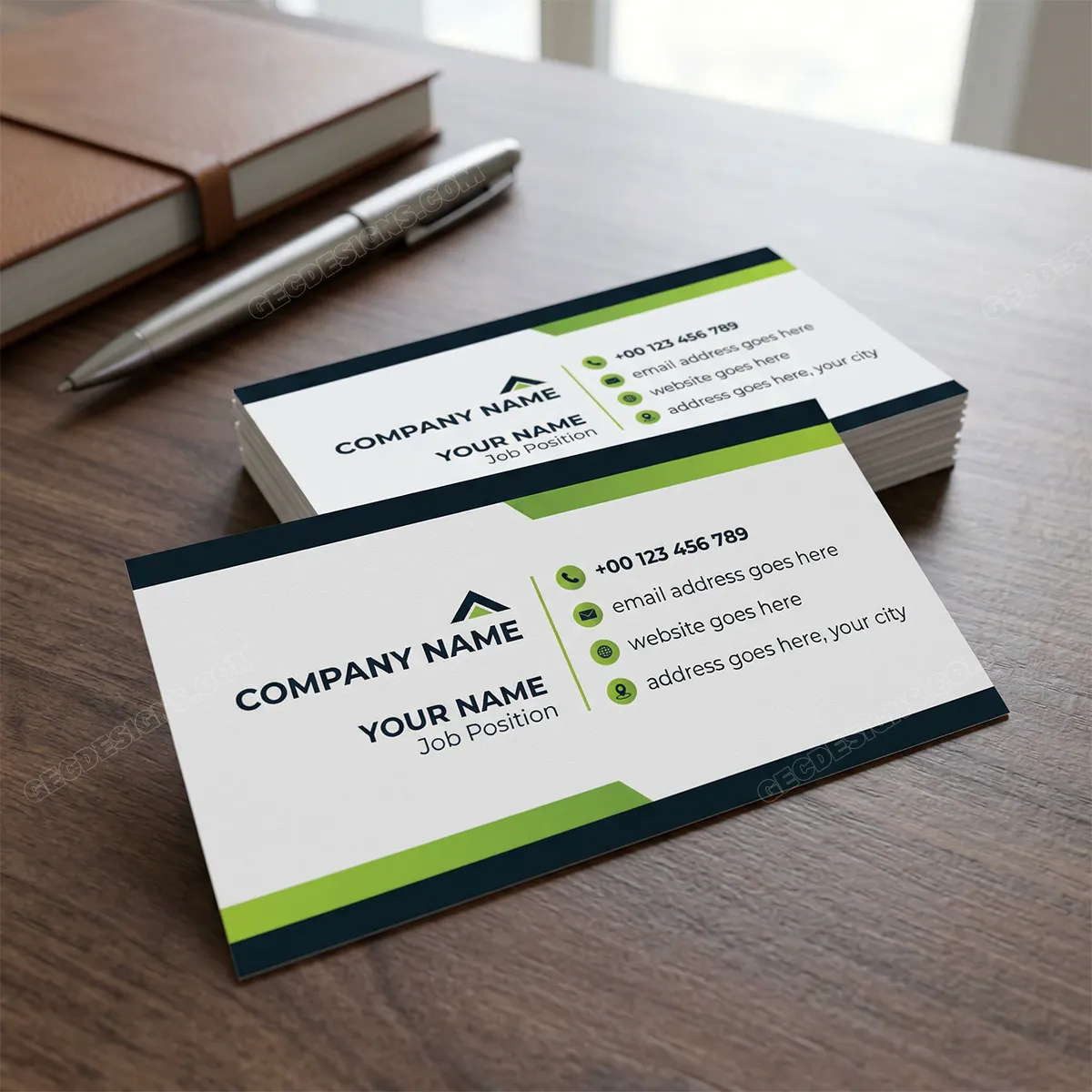 Corporate Green Business Card Design Sr14022508 Mockup Two