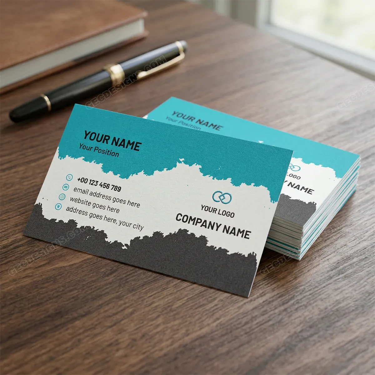 Creative Business Card Template With Abstract Design Sr23092402 Mockup One