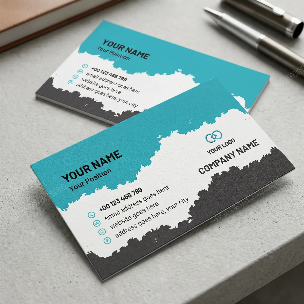 Creative Business Card Template With Abstract Design Sr23092402 Mockup Two