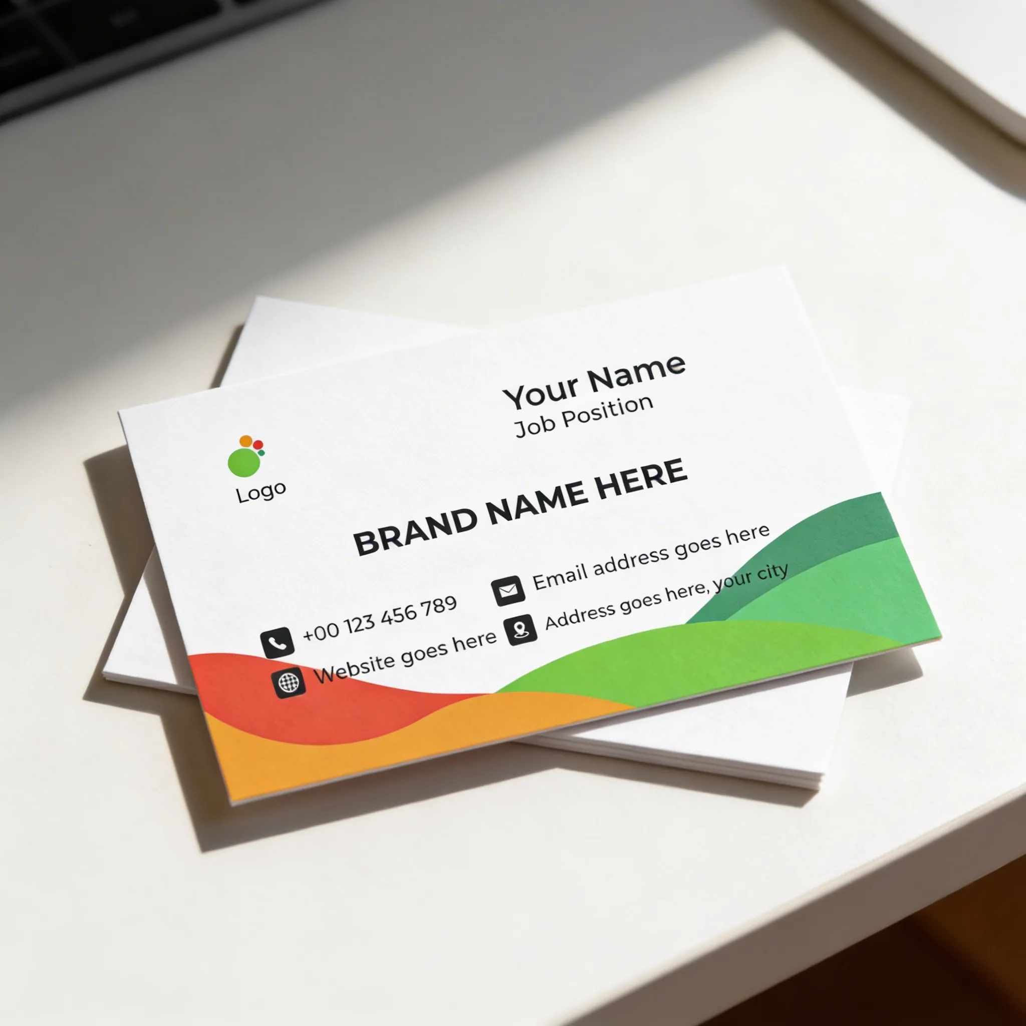 Creative Colorful Visiting Card Design for Modern Businesses Mockup Two