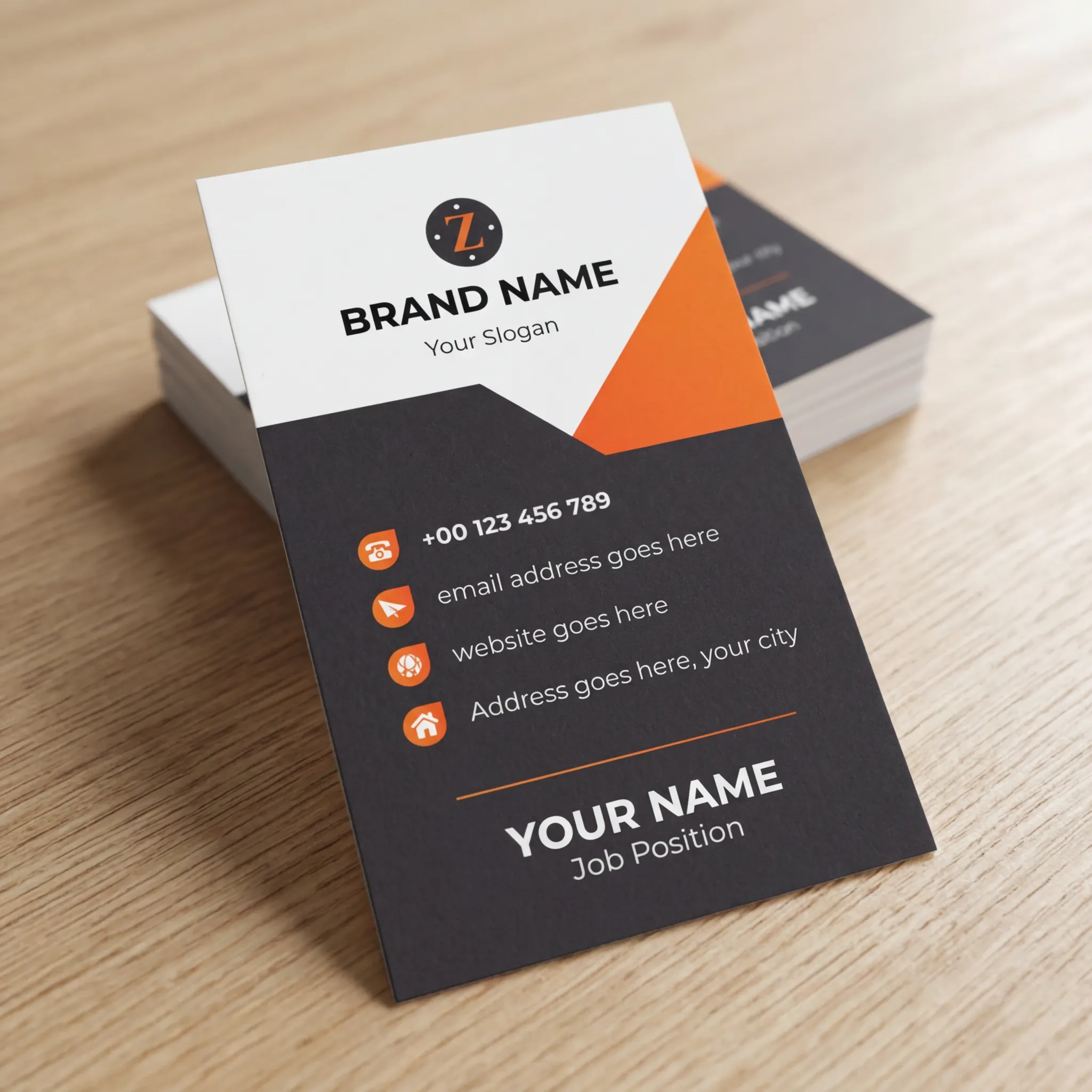 Creative Orange Accent Business Card Template With Modern Corporate Layout And Clean Structure Sr29032615 Mockup One
