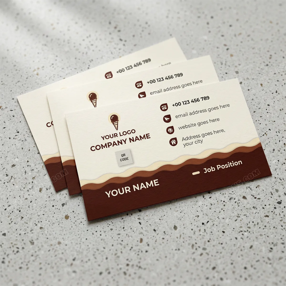Creative Visiting Card Template Design With A Wavy Footer Sr23092403 Mockup One