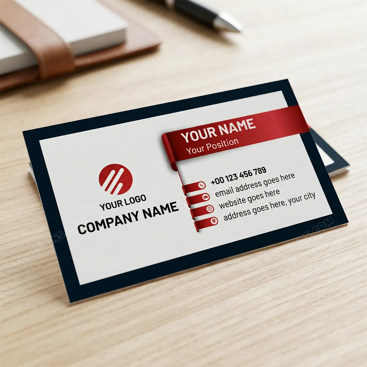 Elegant Business Card Template For Business And Personal Use Mockup One