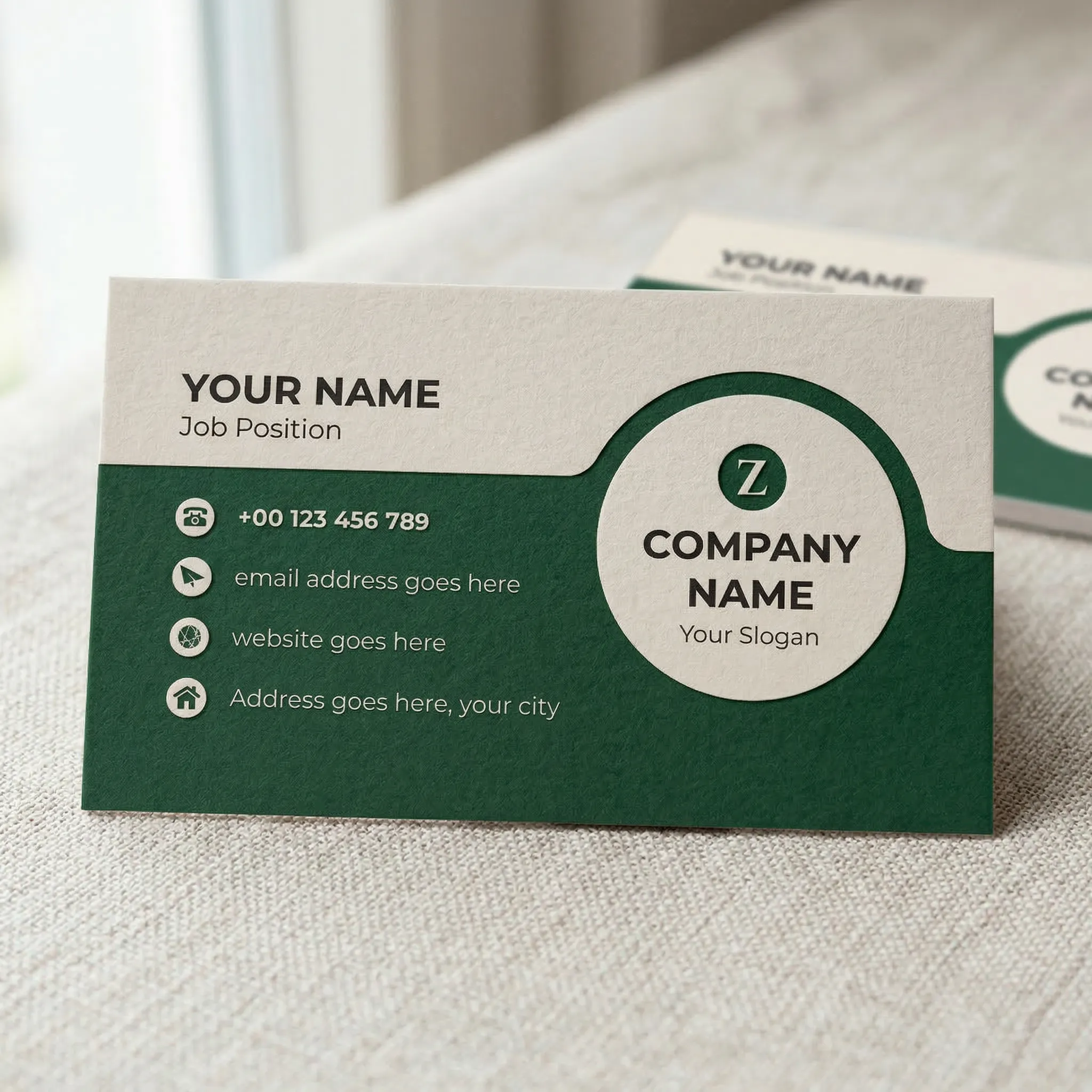 Elegant Green Business Card Design Template For Corporate Professionals Sr12032606 Mockup One