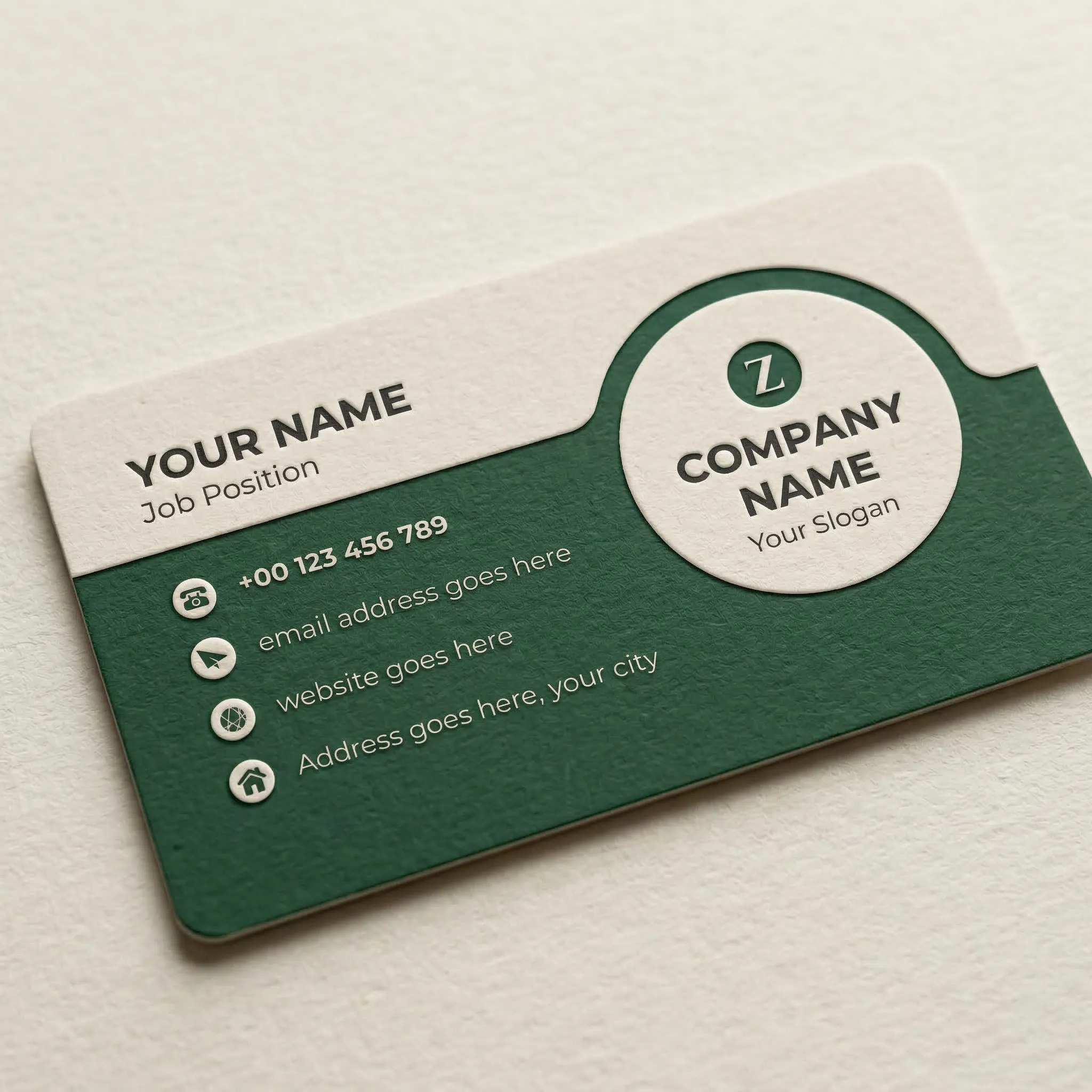 Elegant Green Business Card Design Template For Corporate Professionals Sr12032606 Mockup Two